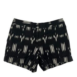 Derek Lam 10 Crosby Linen Shorts Size 4 Black Patterned Bohemian Classic Cuffed
